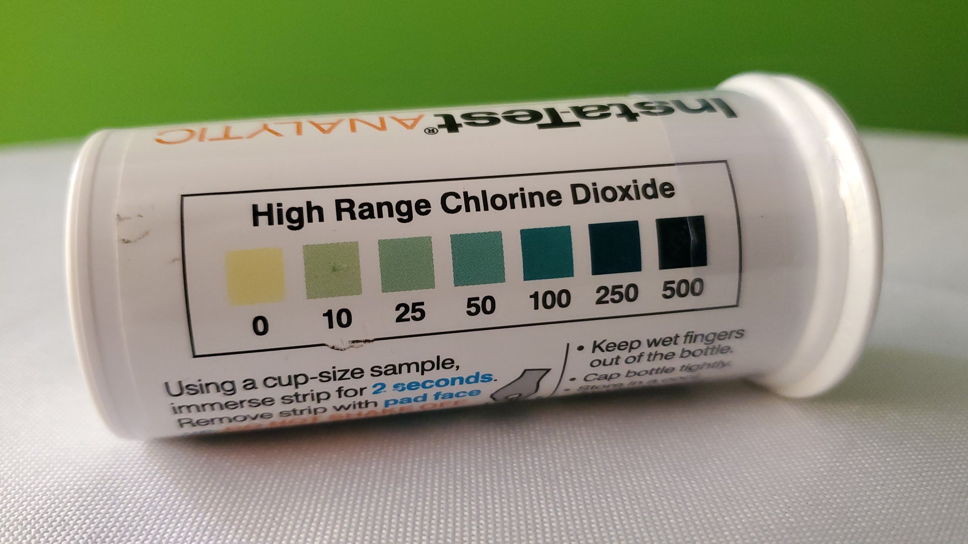 high range chlorine dioxide test strips